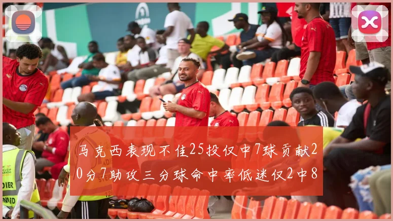 马克西表现不佳25投仅中7球贡献20分7助攻三分球命中率低迷仅2中8